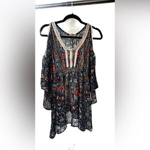 Floral Cold Shoulder Top One World